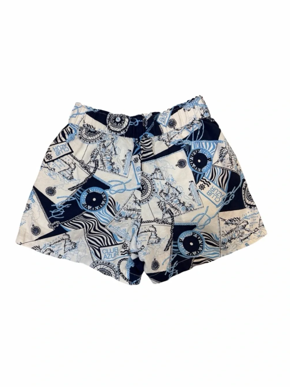 Talbots Washed Linen Pull on Shorts Cote D Azur Sz Xs‎ Nautical Sailor Core